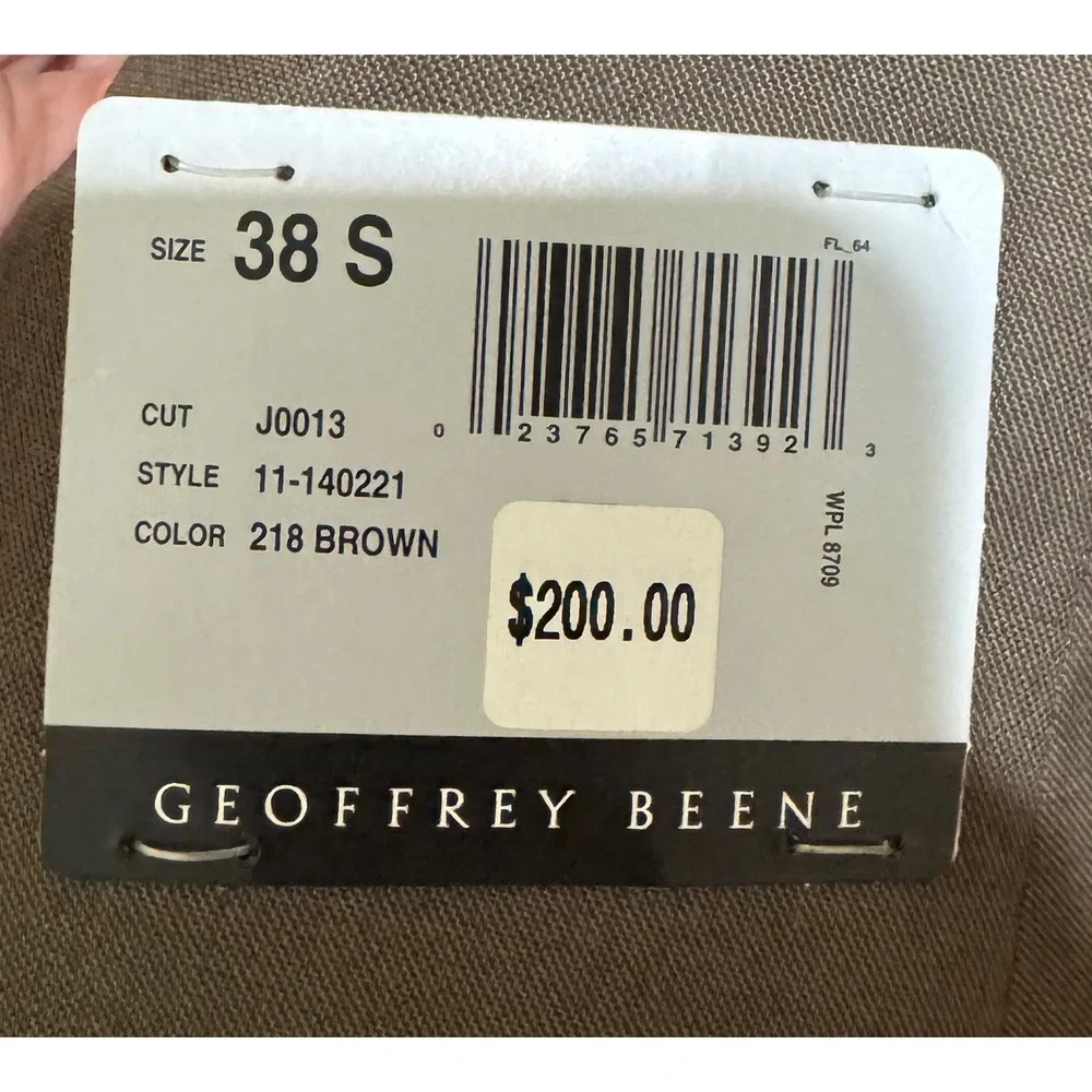 Geoffrey‎ Beene Mens Suit Jacket Blazer Taupe Brown 38S J0013 New